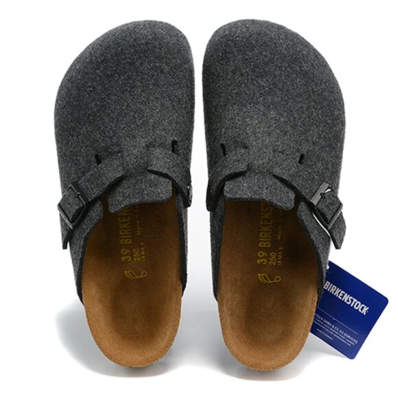 Birkenstock Unisex Boston Suede Soft Footbed Clogs - Picture 3 of 5